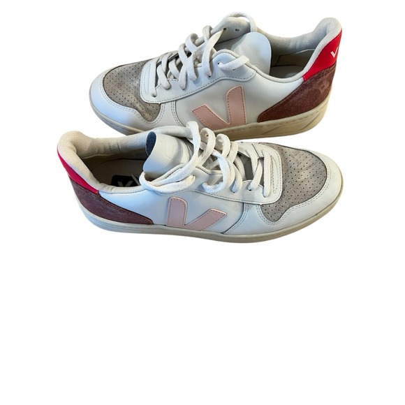 Veja Shoes - VEJA‎ CAMPO CHROMEFREE LEATHER SNEAKERS Extra White/Petale Rose Sz. 8
